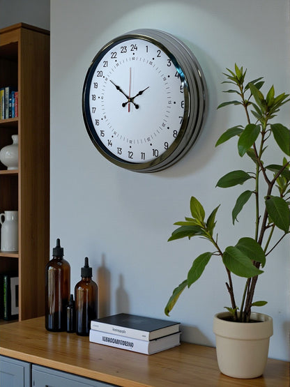 Zentime 40 Cm Krom Şık Alışılmışın Dışında Duvar Saati