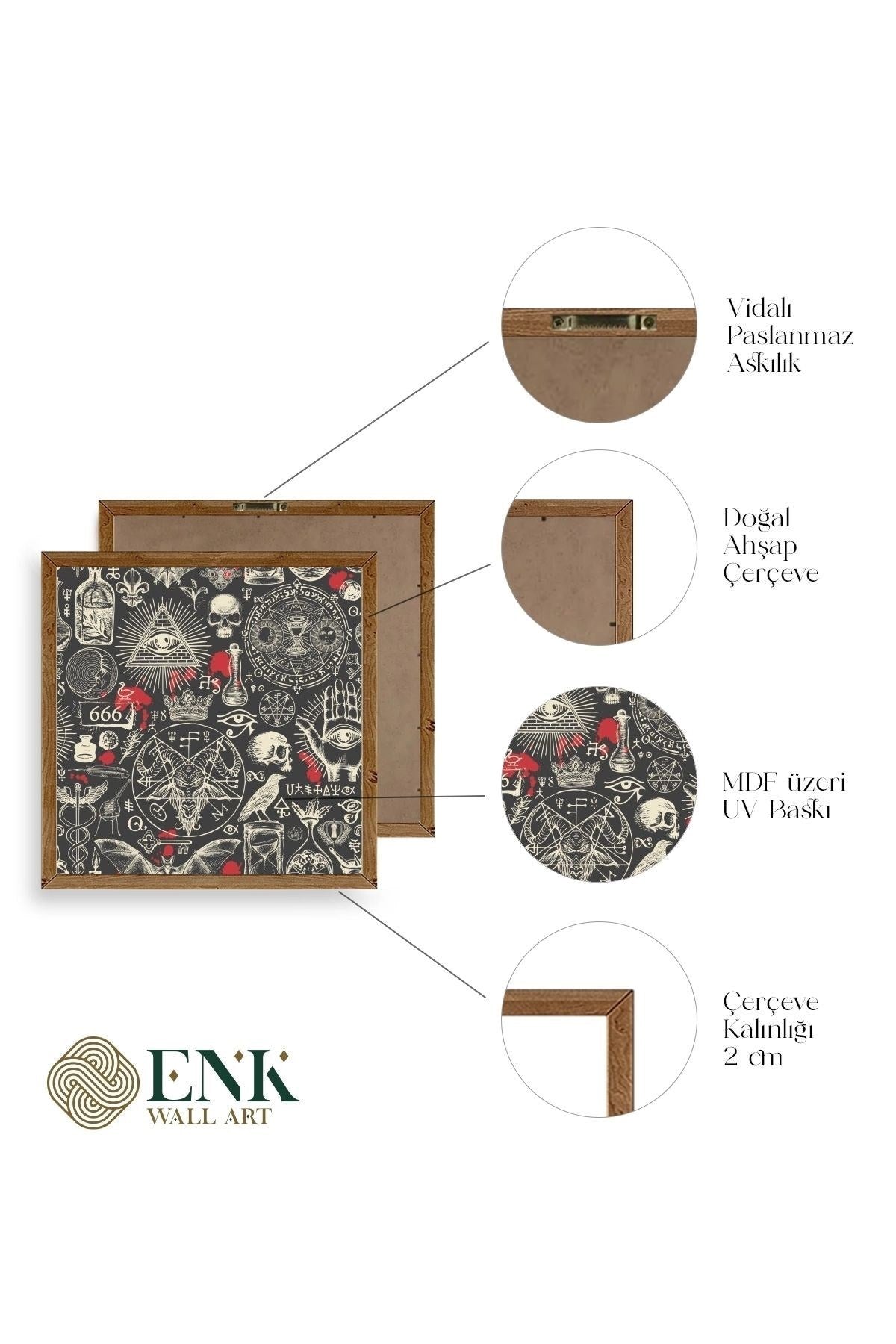 666 Ahşap Çerçeveli Tablo 42 x 42