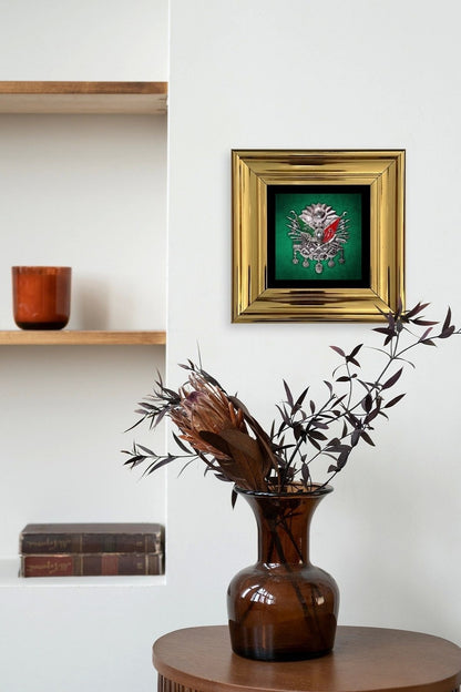 Osmanlı Tuğrası Çerçeveli Taş Tablo 20 cm