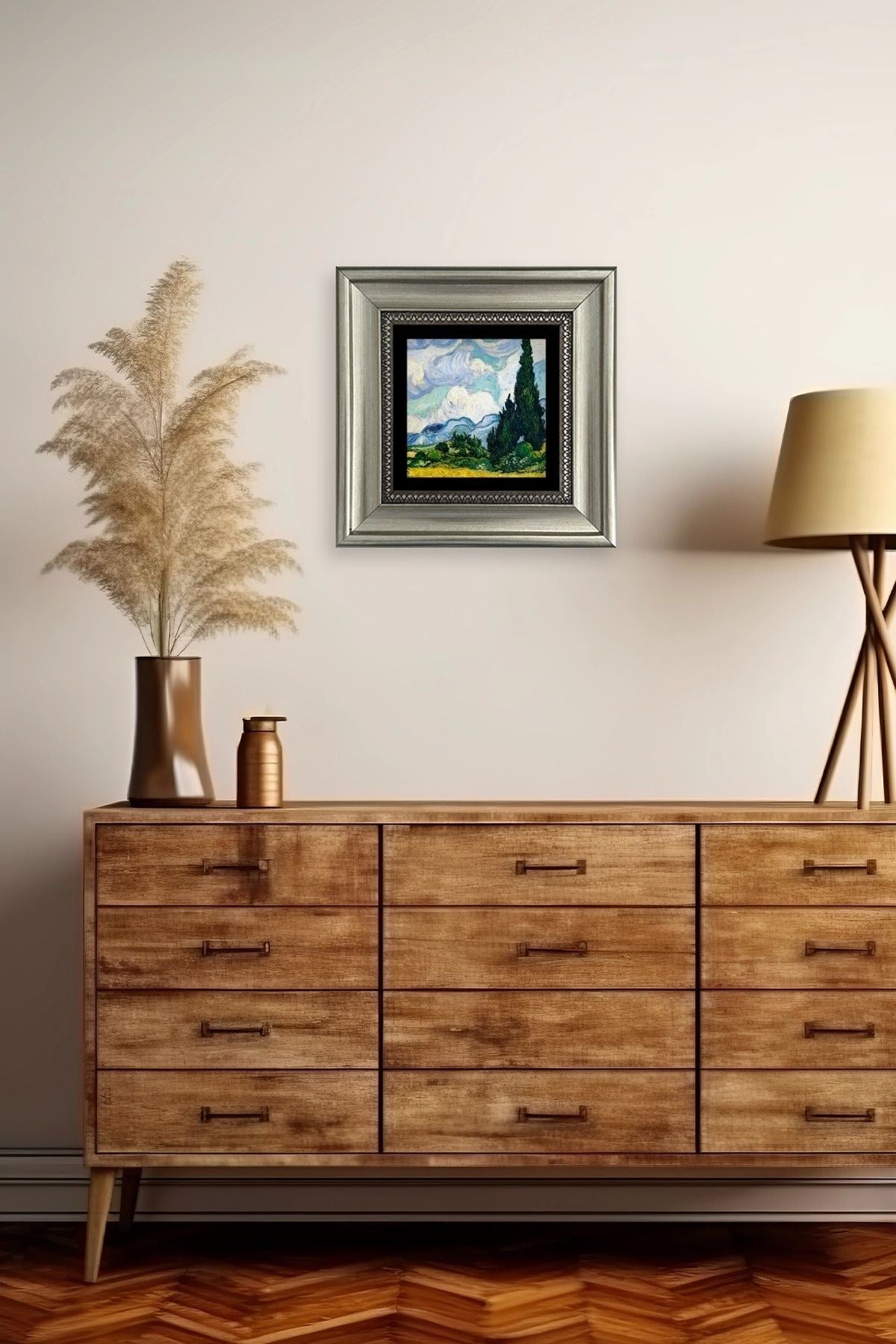 Van Gogh Çerçeveli Taş Tablo 20 cm