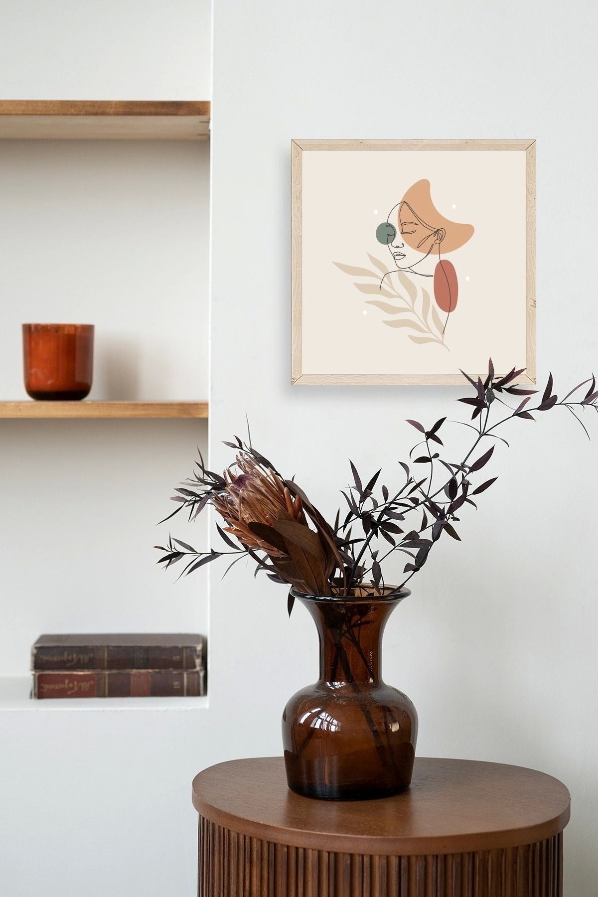 Modern Ahşap Çerçeveli Tablo 42 x 42