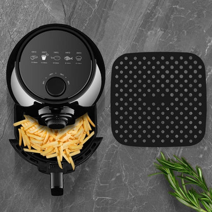 BUFFER® Siyah Isıya Dayanıklı Yıkanılabilir Silikon Fırın Ve Airfryer Kare Model Pişirme Matı 21,5 Cm