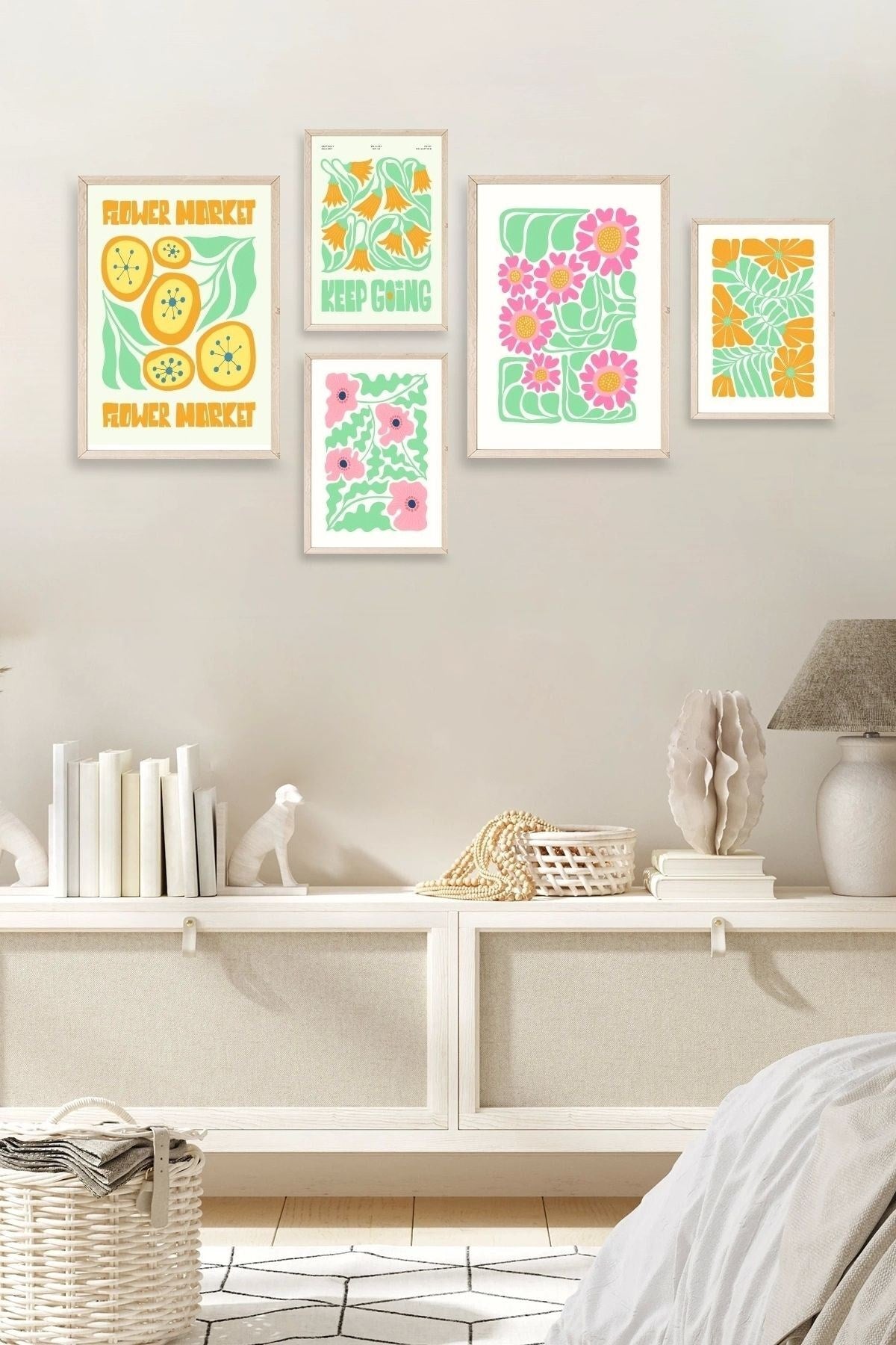 Flower Market 5'li Tablo 30 x 40