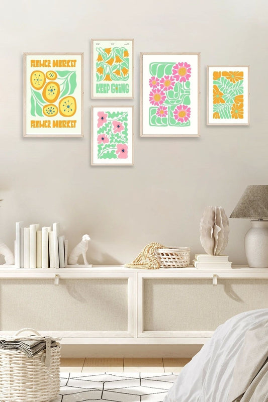 Flower Market 5'li Tablo 30 x 40