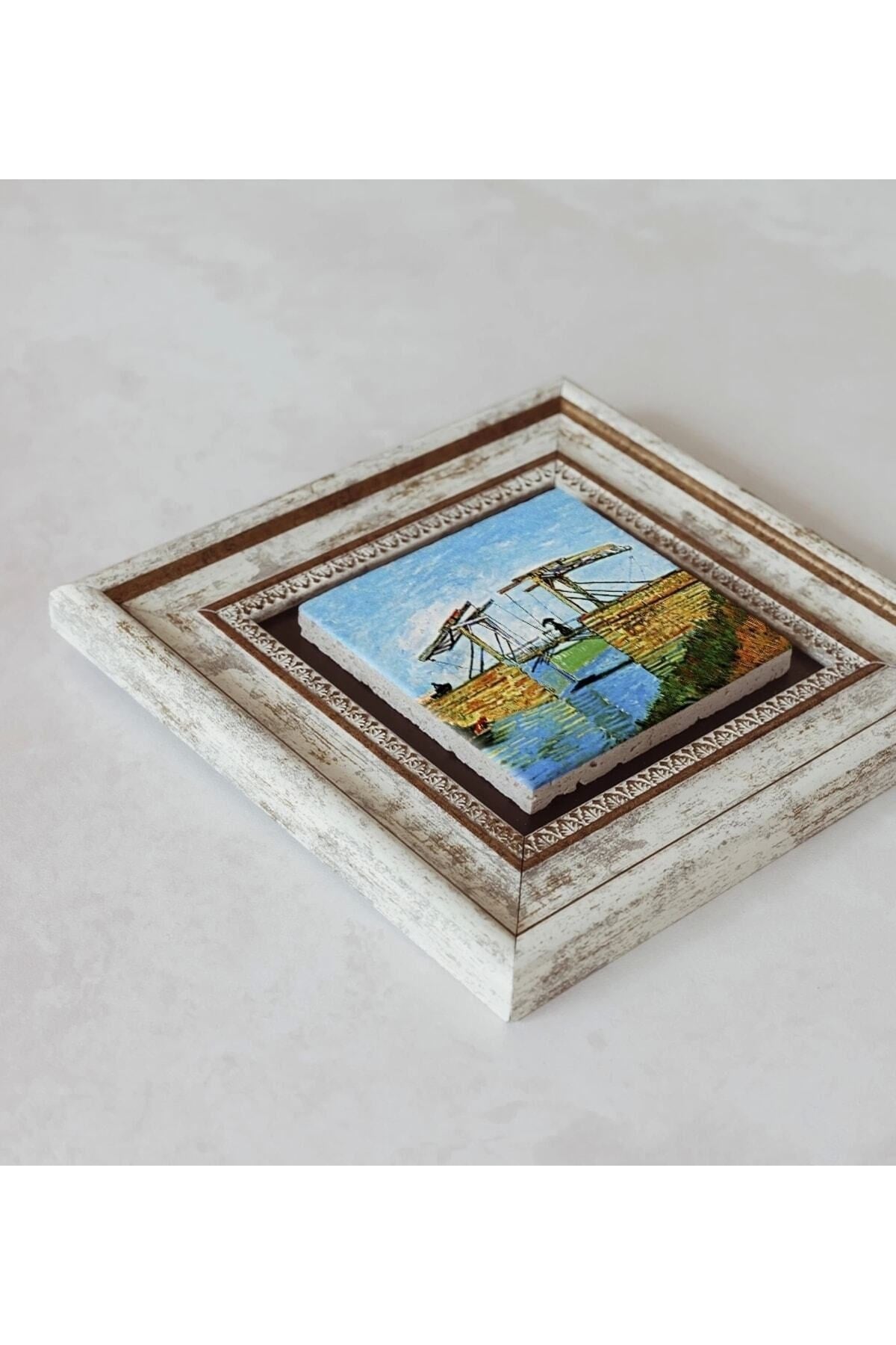 Vincent Van Gogh Çerçeveli Taş Tablo , Çerçeveli Taş Duvar Dekoru 20 cm