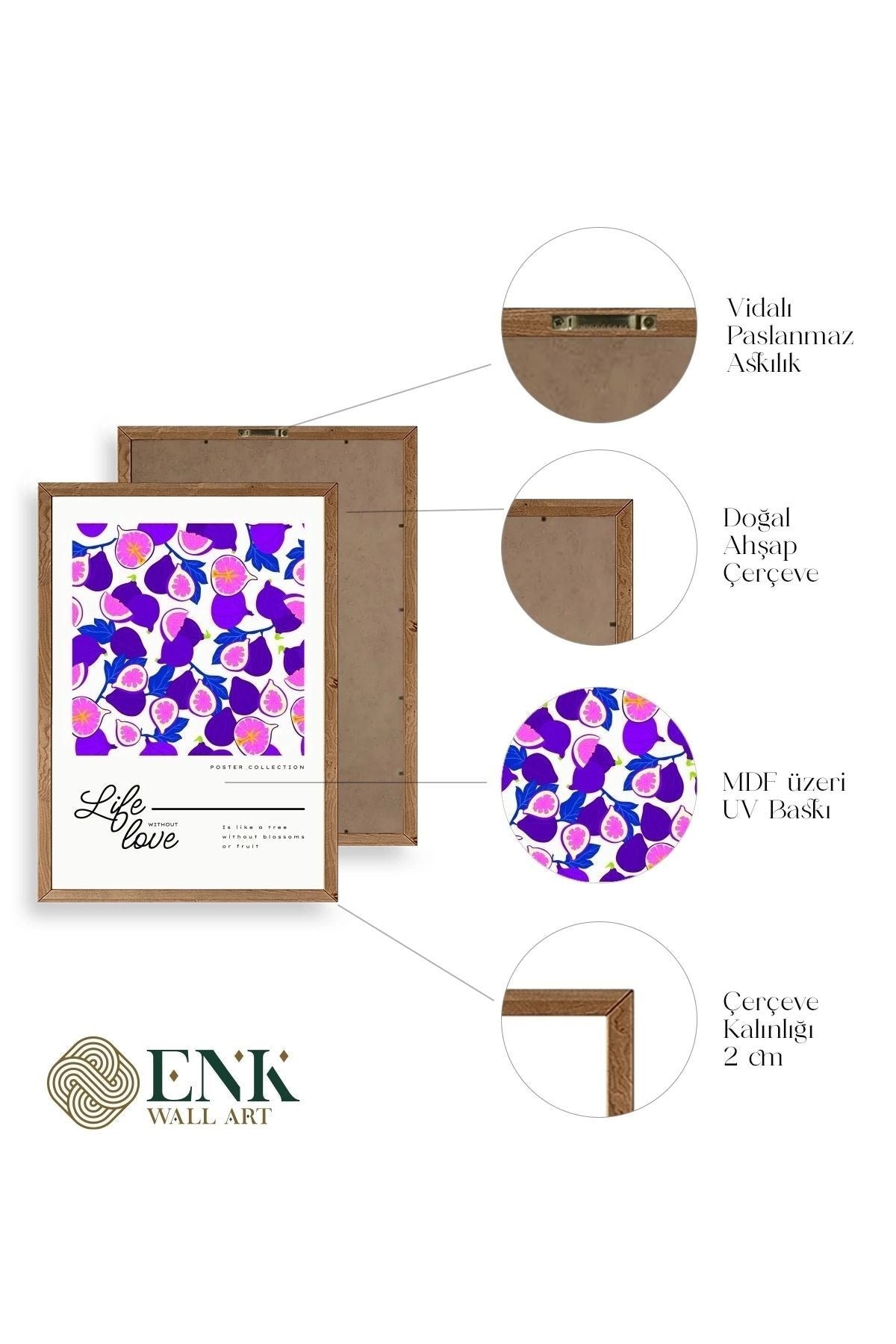 İncir Ahşap Çerçeveli Tablo 50 x 70