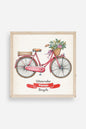 Bisiklet Ahşap Çerçeveli Tablo 42 x 42