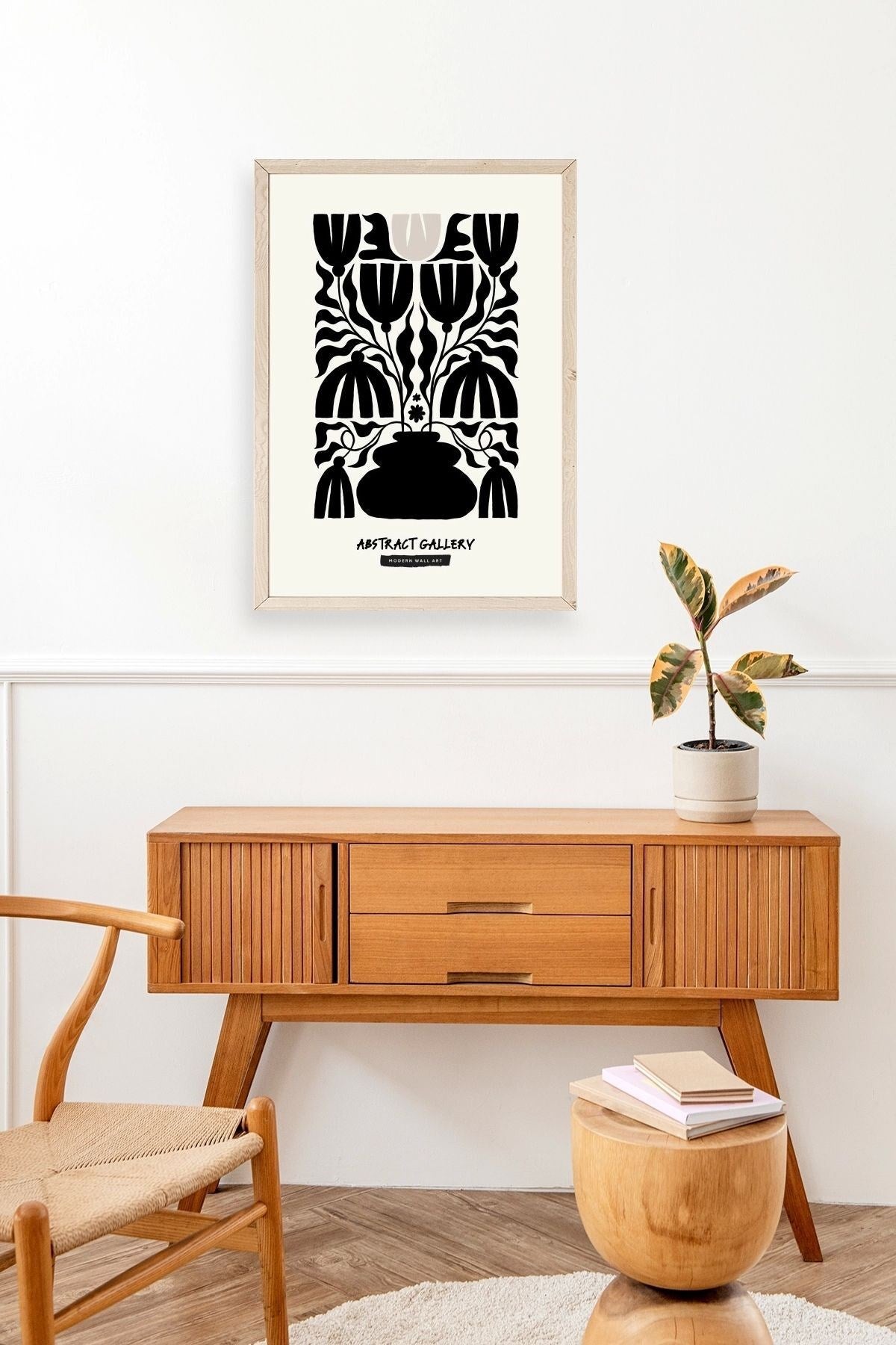 Çiçek Ahşap Çerçeveli Tablo 50 x 70