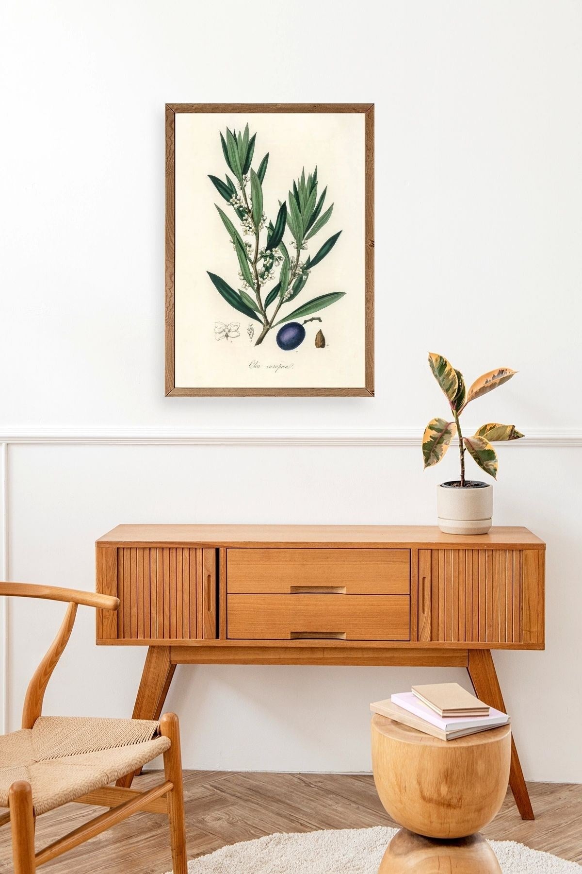 Yaprak Ahşap Çerçeveli Tablo 17 x 23