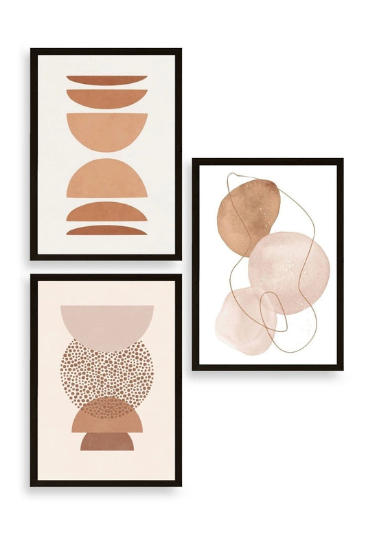 Modern Üçlü Ahşap Çerçeveli Tablo 30 x 40