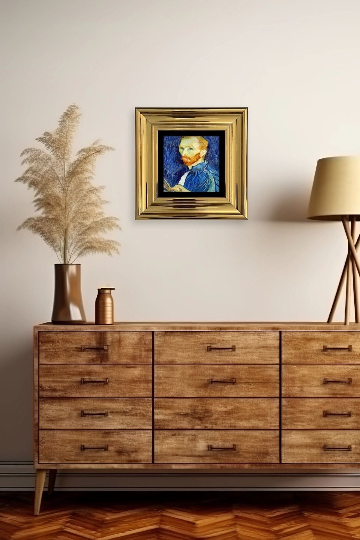 Van Gogh Çerçeveli Taş Tablo 20 cm