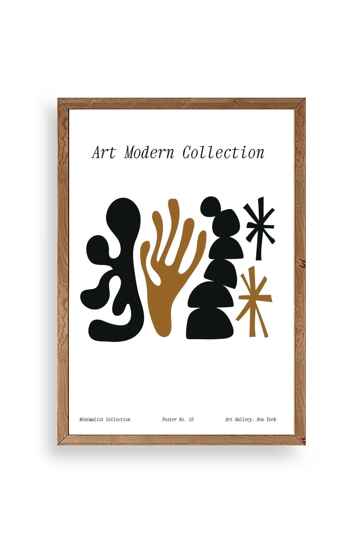 Soyut Ahşap Çerçeveli Tablo 17 x 23