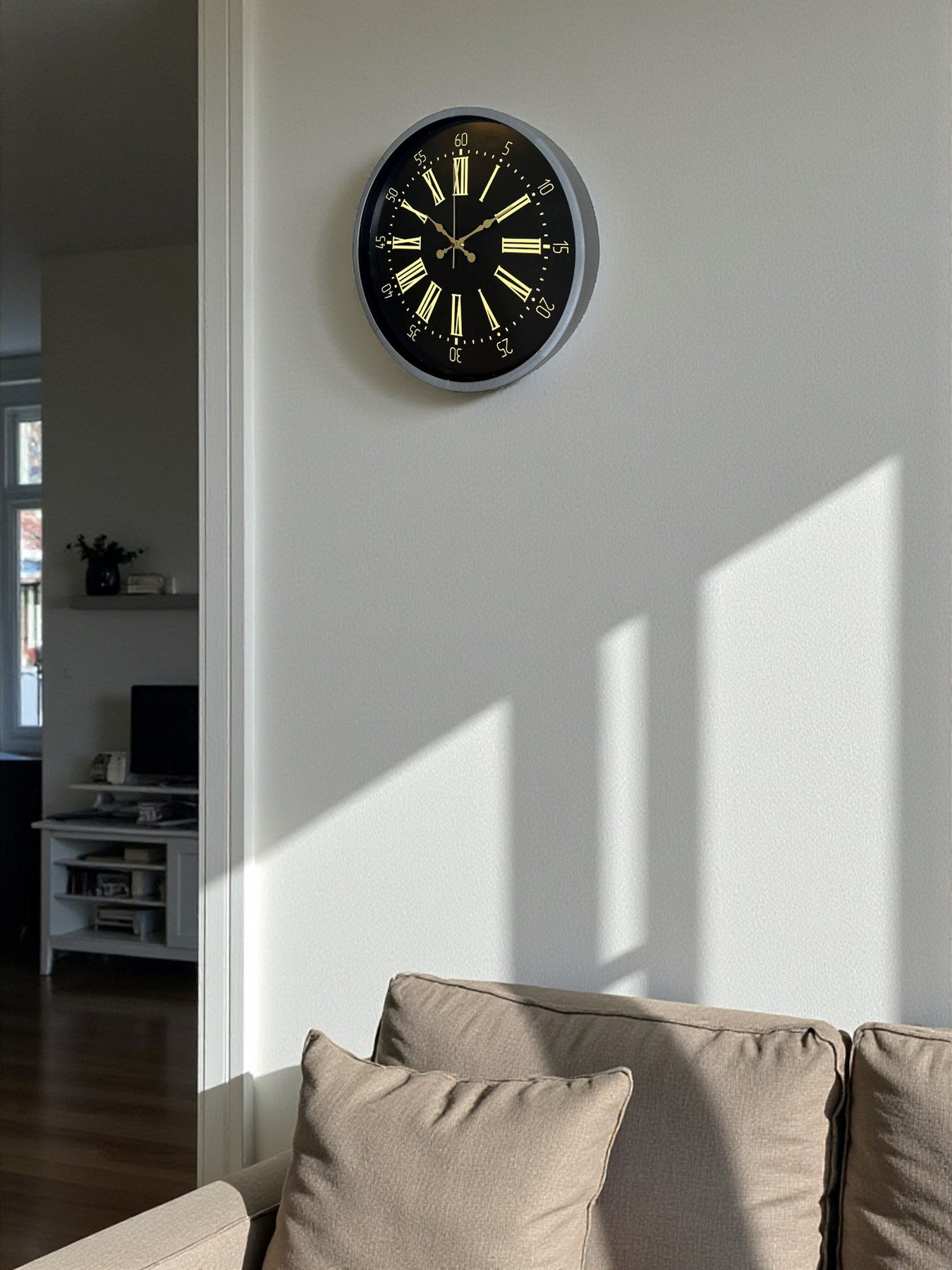 Zentime 36 Cm Gri Dekoratif Duvar Saati