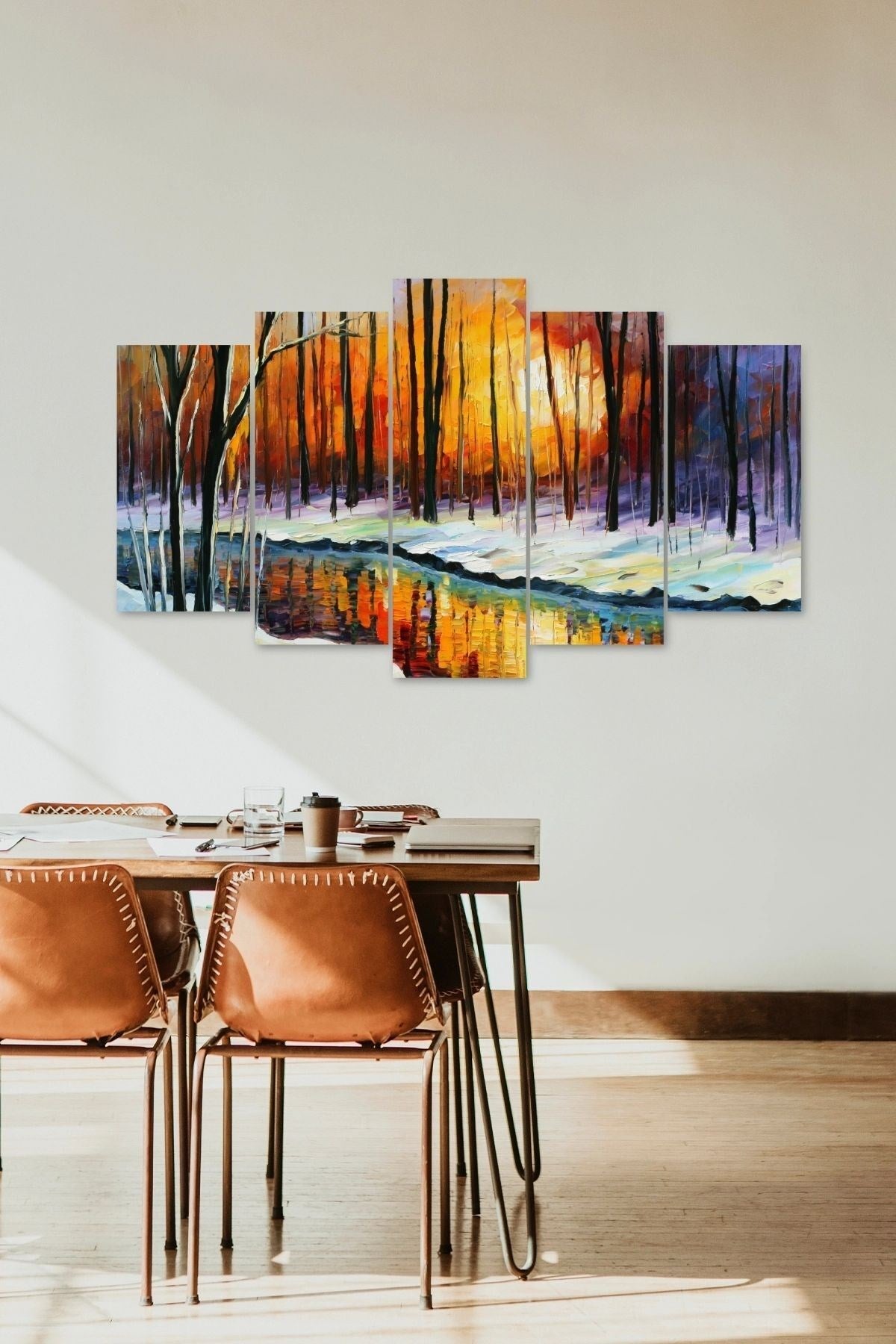 Deniz Manzarası 5 Parçalı Mdf Tablo 60 x 100