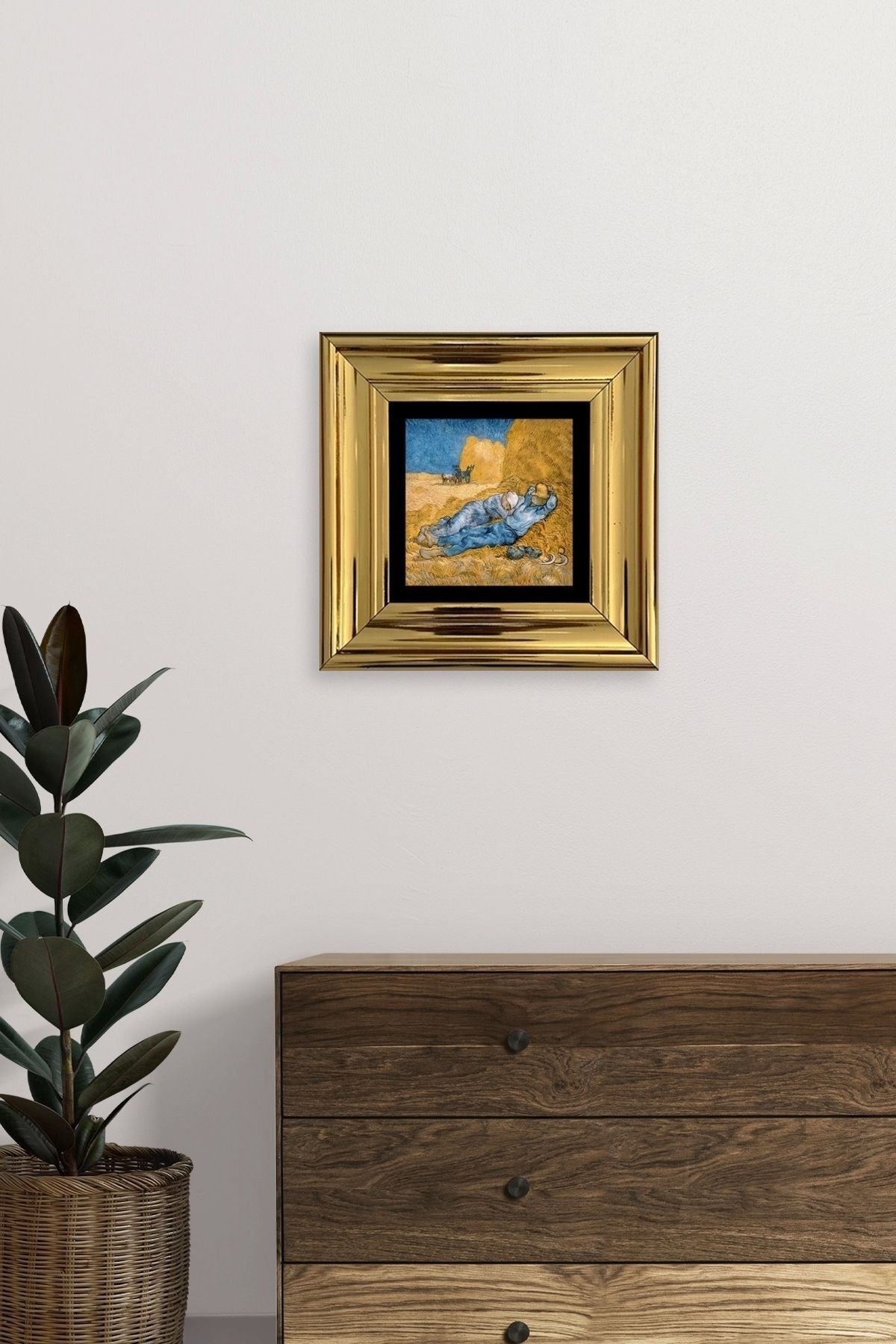 Van Gogh Çerçeveli Taş Tablo 20 cm