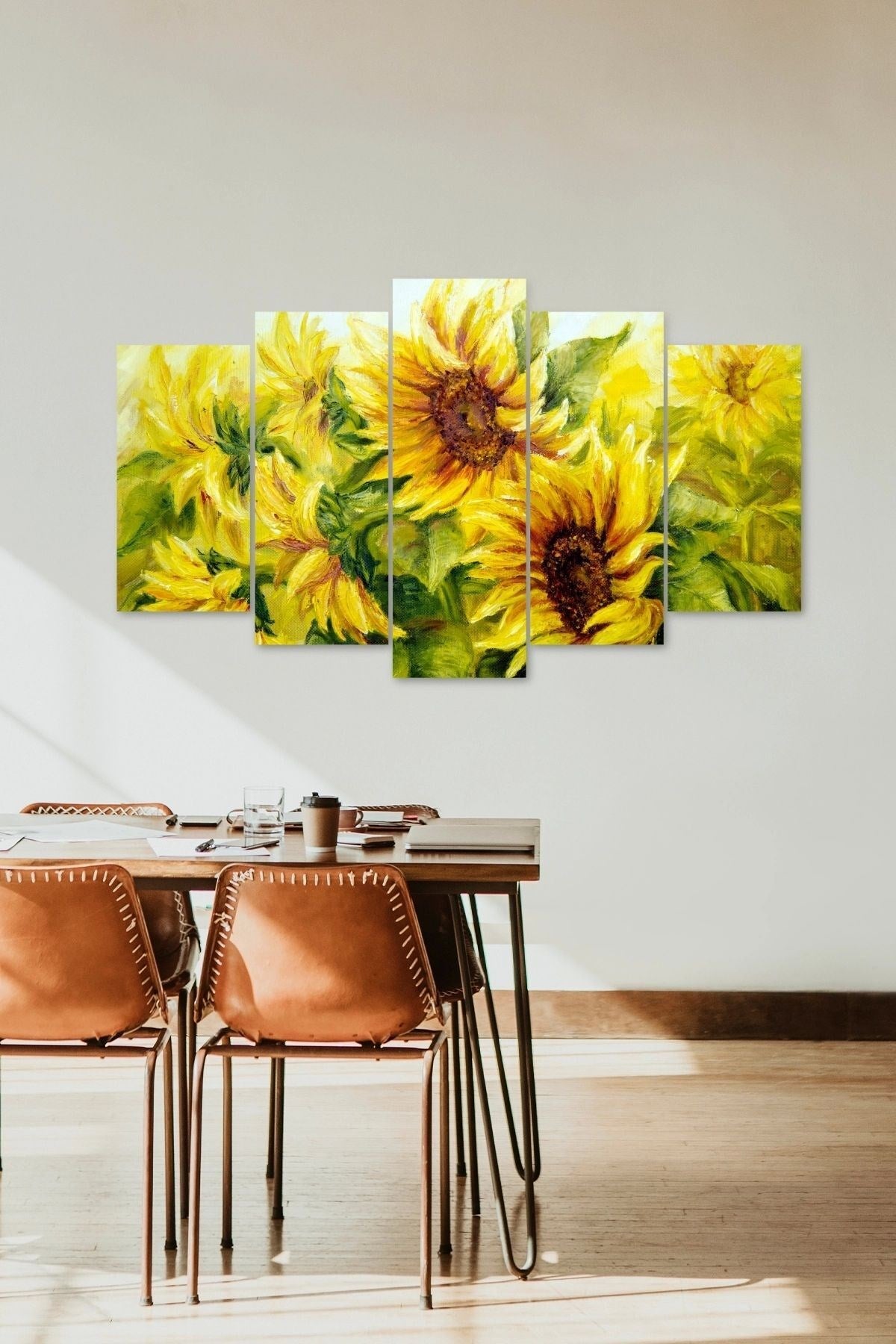 Çiçekler 5 Parçalı Mdf Tablo 60 x 100