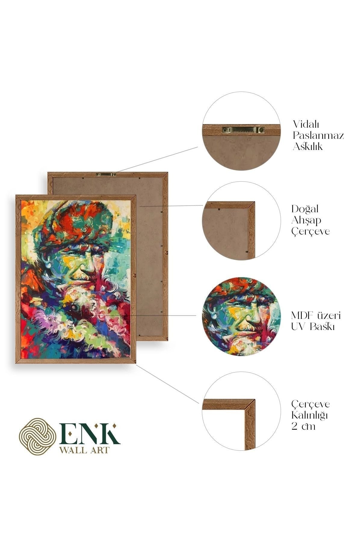 Atatürk Ahşap Çerçeveli Tablo 23 x 30