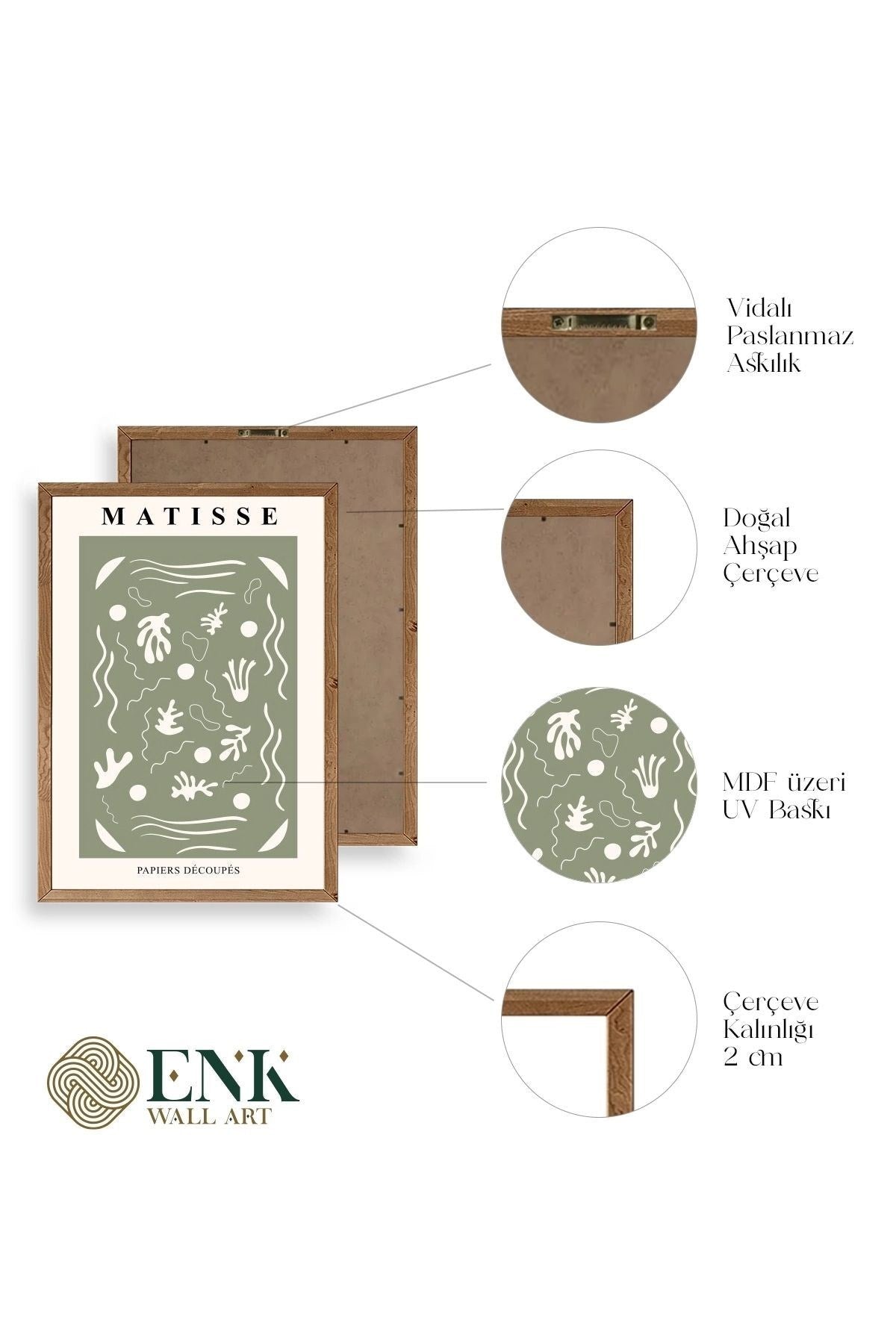 Matisse Üçlü Ahşap Çerçeveli Tablo 30 x 40