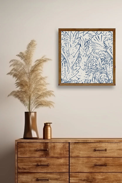 Yaprak Ahşap Çerçeveli Tablo 42 x 42