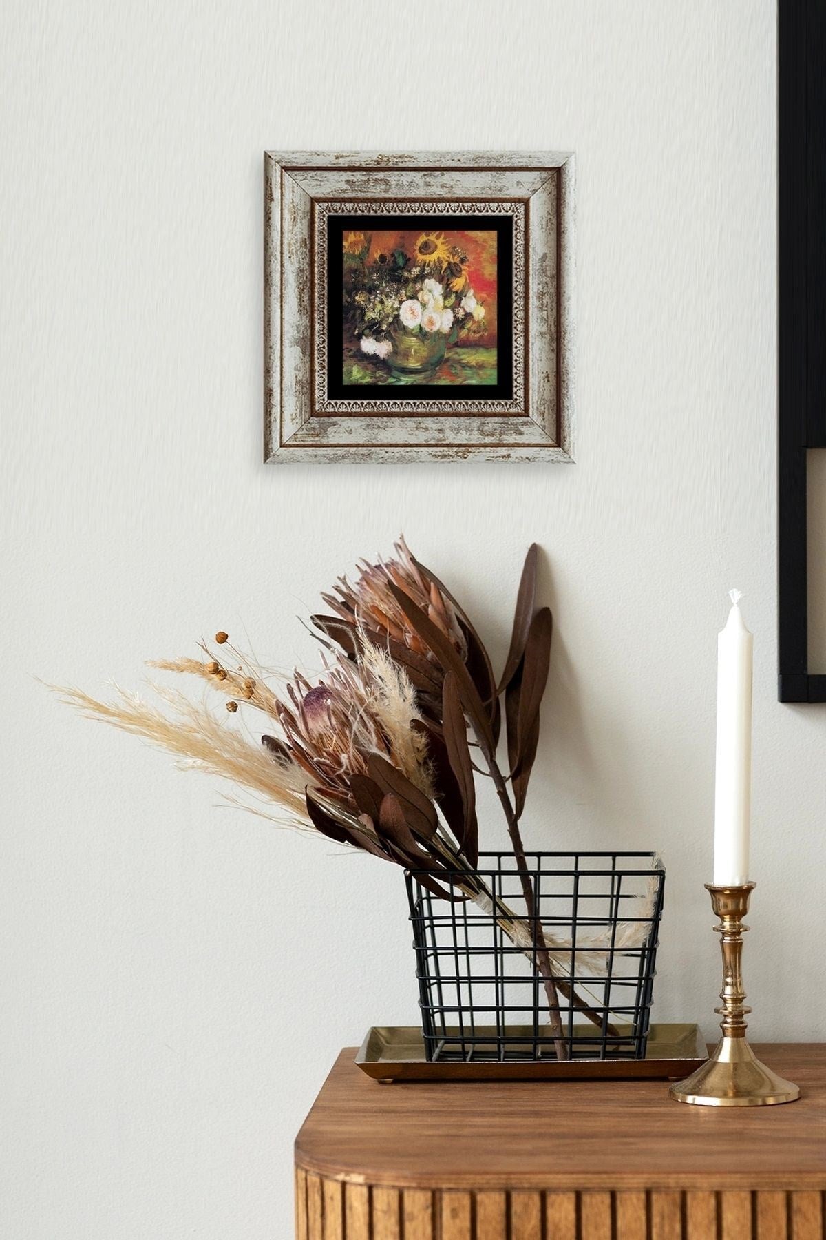 Van Gogh Çerçeveli Taş Tablo 20 cm