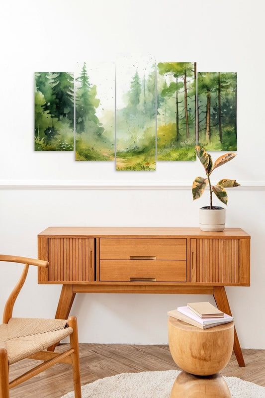 Manzara Doğa 5 Parçalı Mdf Tablo 60 x 100