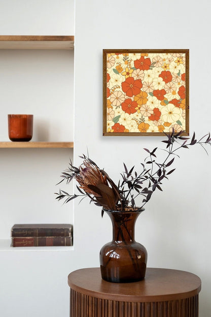 Çiçek Ahşap Çerçeveli Tablo 23 x 23