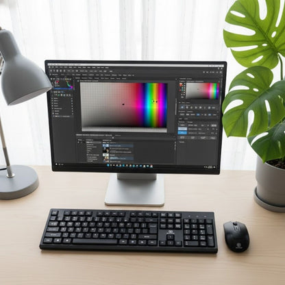 BUFFER® Kablosuz Q Klavye Mouse Seti Rahat Yazım, Sessiz Tuşlar, Ofis ve Ev Kullanımına Uygun Set YK7100