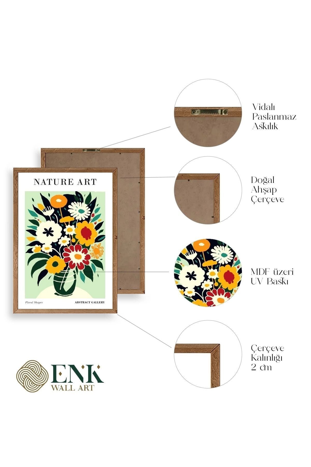 Çiçek Ahşap Çerçeveli Tablo 23 x 30