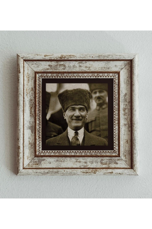 Atatürk Çerçeveli Taş Tablo , Çerçeveli Taş Duvar Dekoru 20 cm