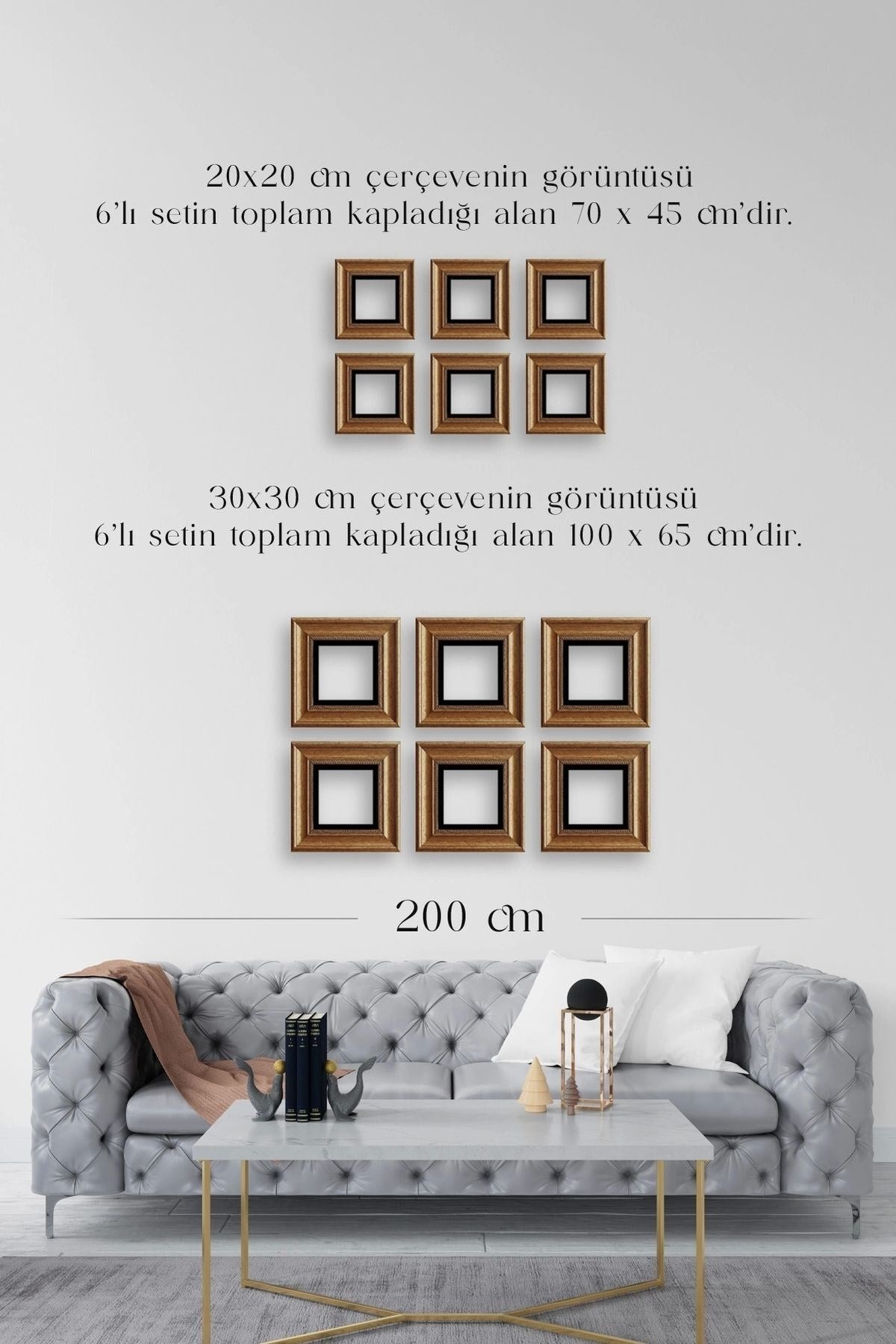 Çiçekler 4 lü Set Çerçeveli Taş Tablo 20 cm