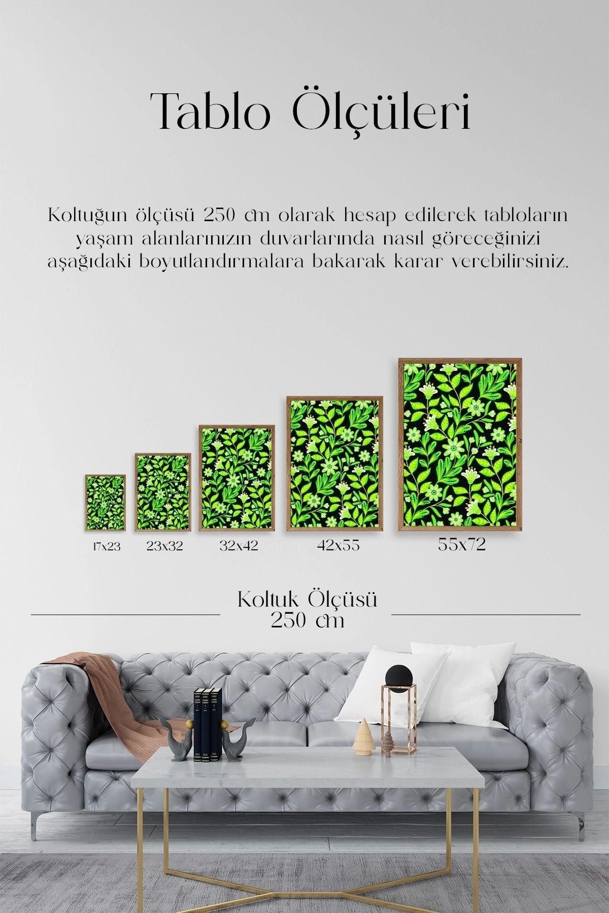 Yapraklar Ahşap Çerçeveli Tablo 23 x 30