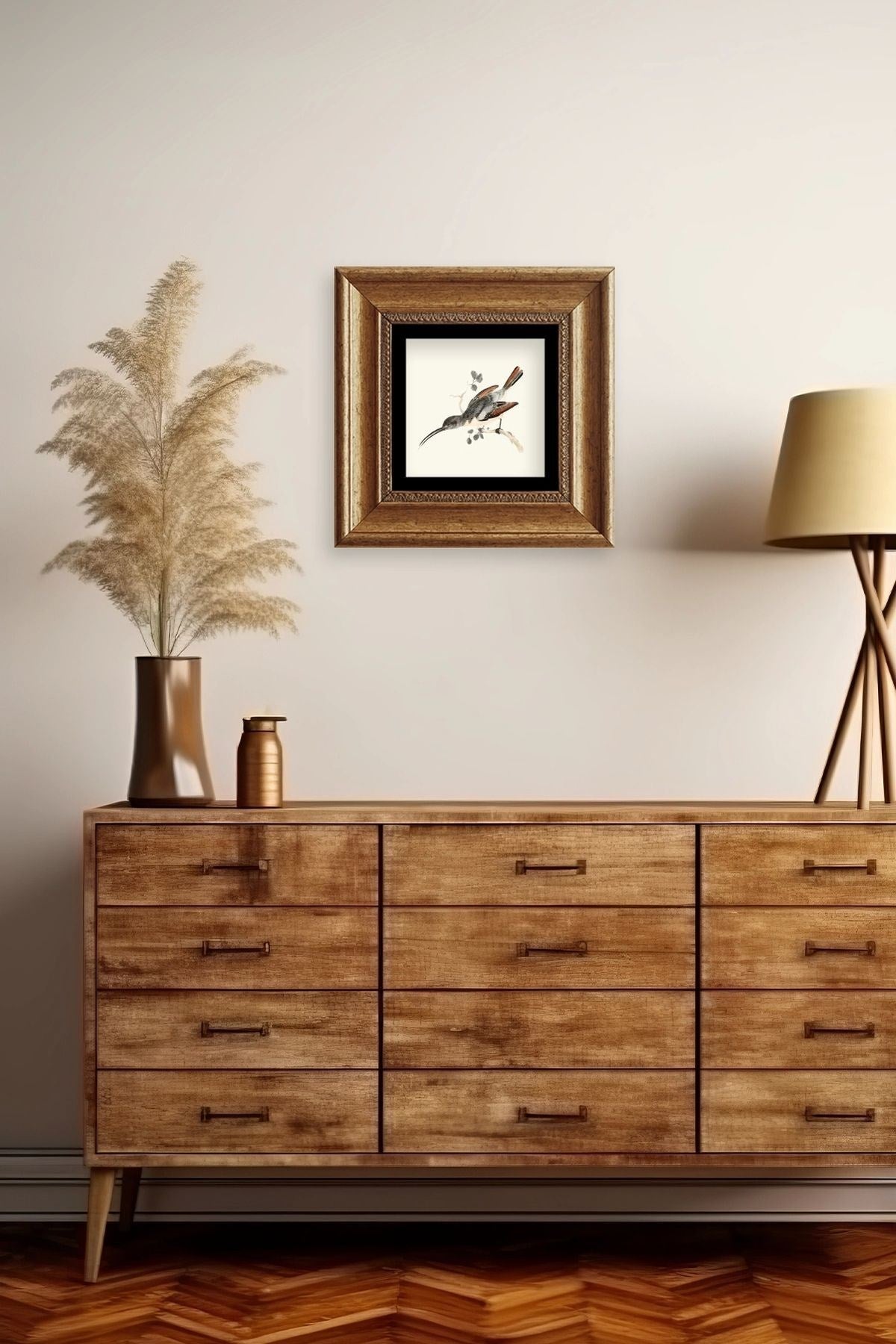 Uzun Gaga Çerçeveli Taş Tablo 20 cm