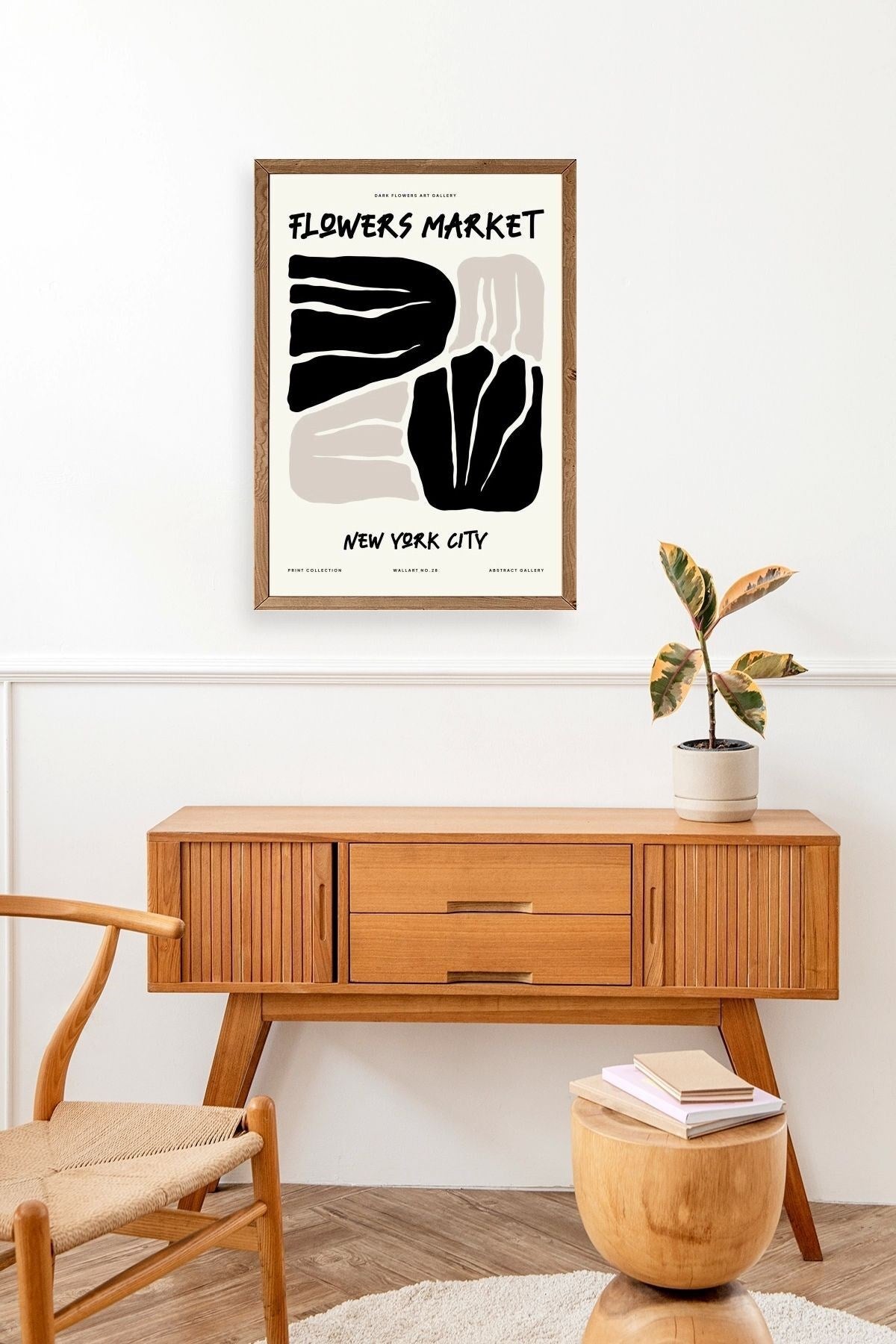 Çiçek Ahşap Çerçeveli Tablo 30 x 42