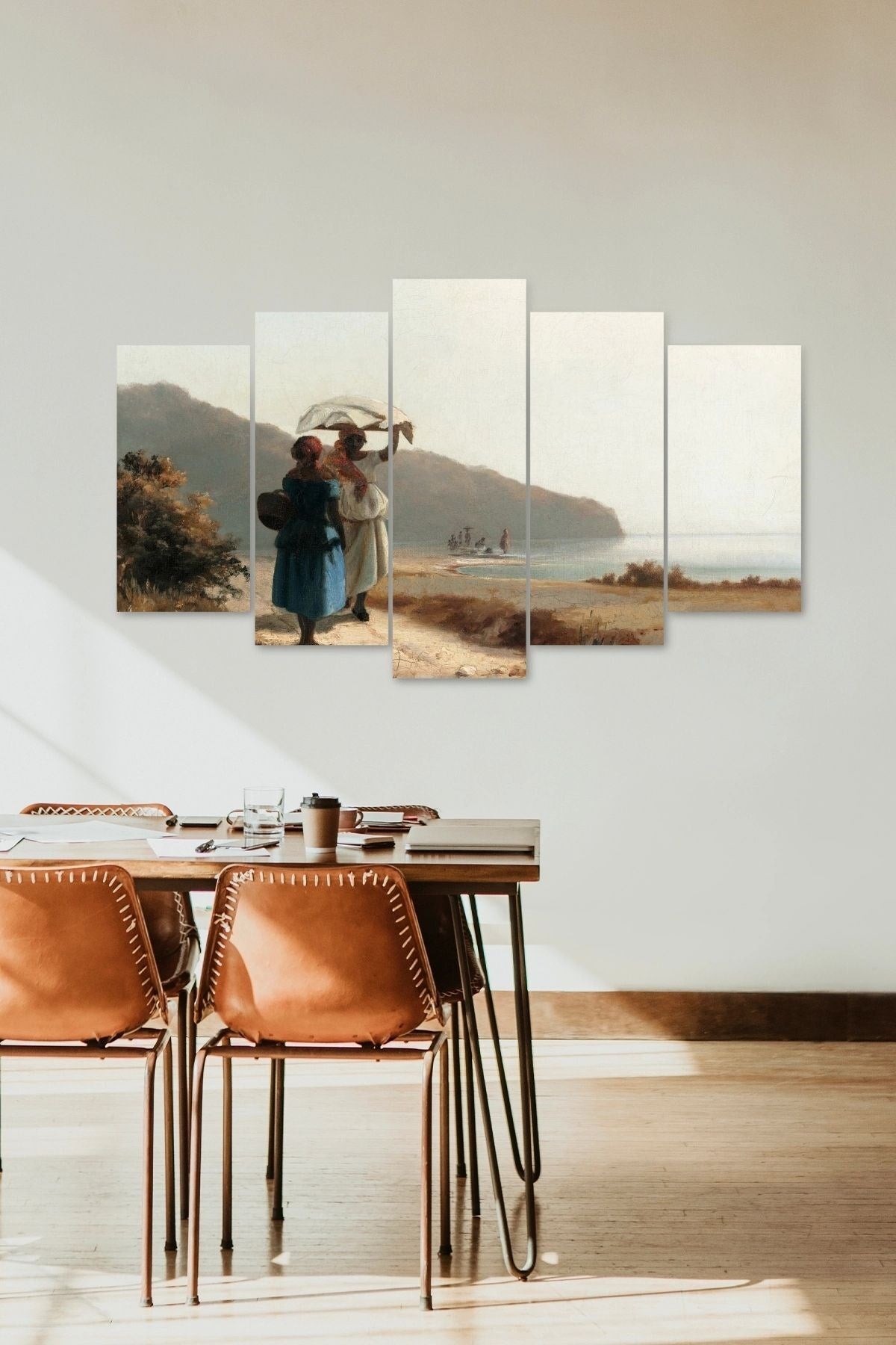 İnsan Manzarası 5 Parçalı Mdf Tablo 60 x 100