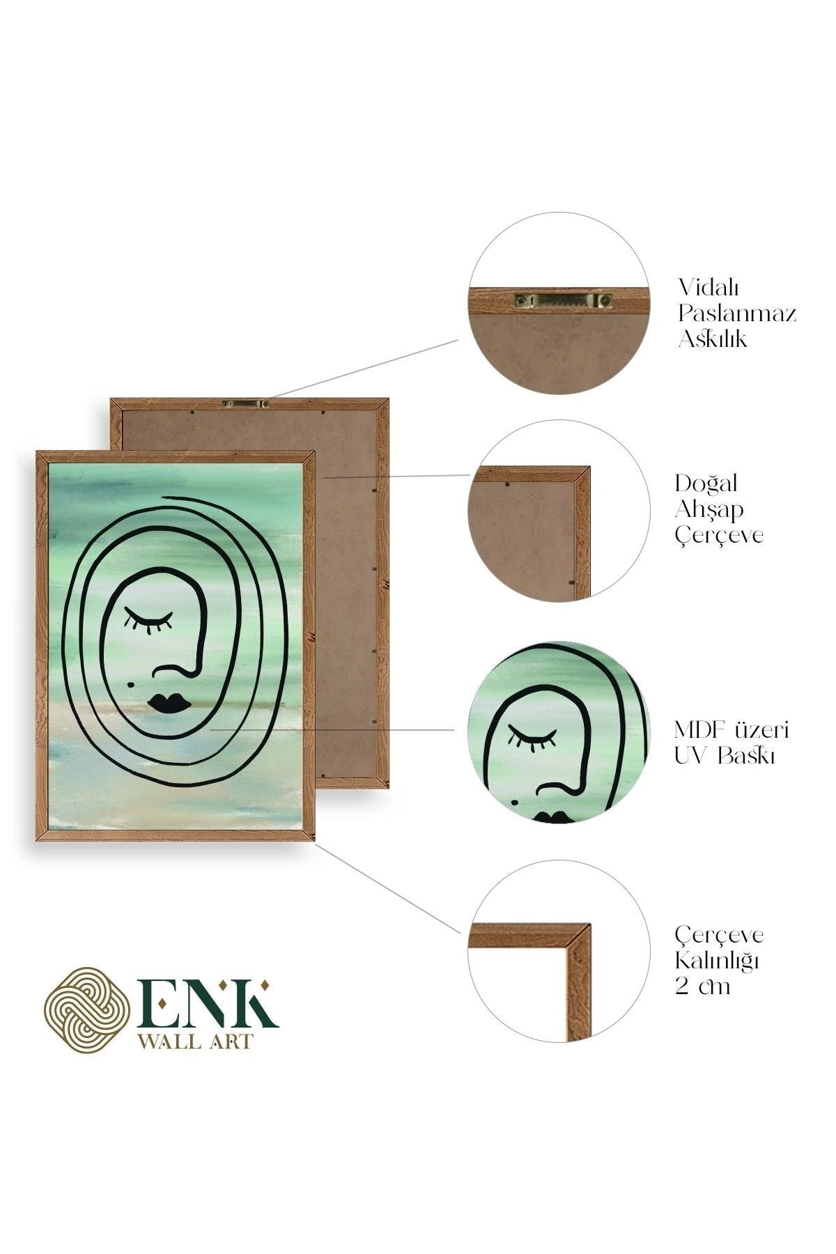 Soyut Ahşap Çerçeveli Tablo 50 x 70