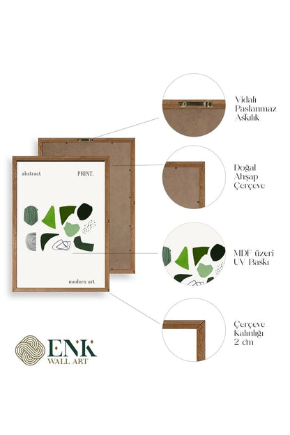 Soyut Ahşap Çerçeveli Tablo 50 x 70
