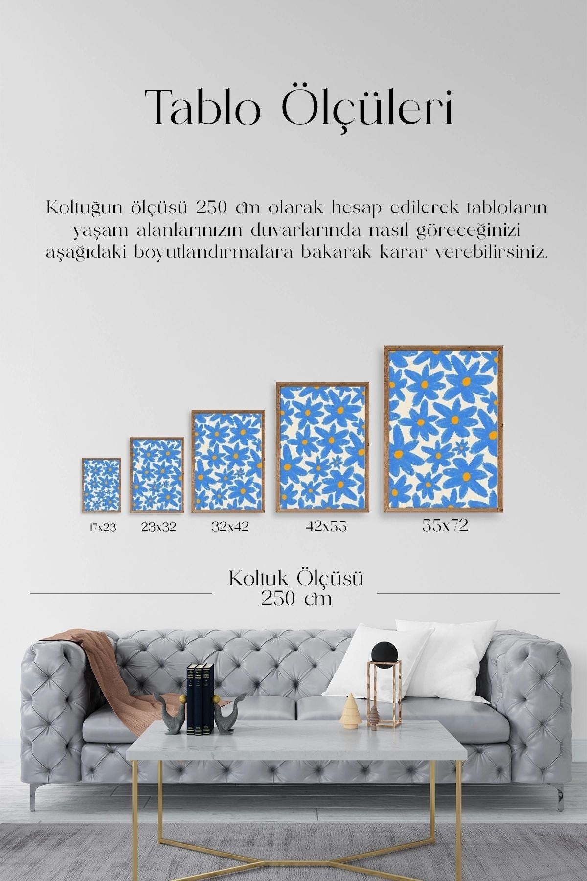 Çiçekler Ahşap Çerçeveli Tablo 23 x 30