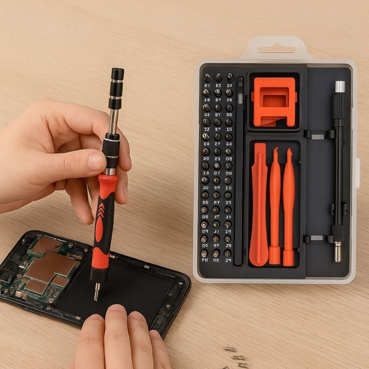 BUFFER® Çok Fonksiyonlu Manyetik Uçlu 52'si 1 Arada 42 Uçlu Saatçi Tornavida Seti