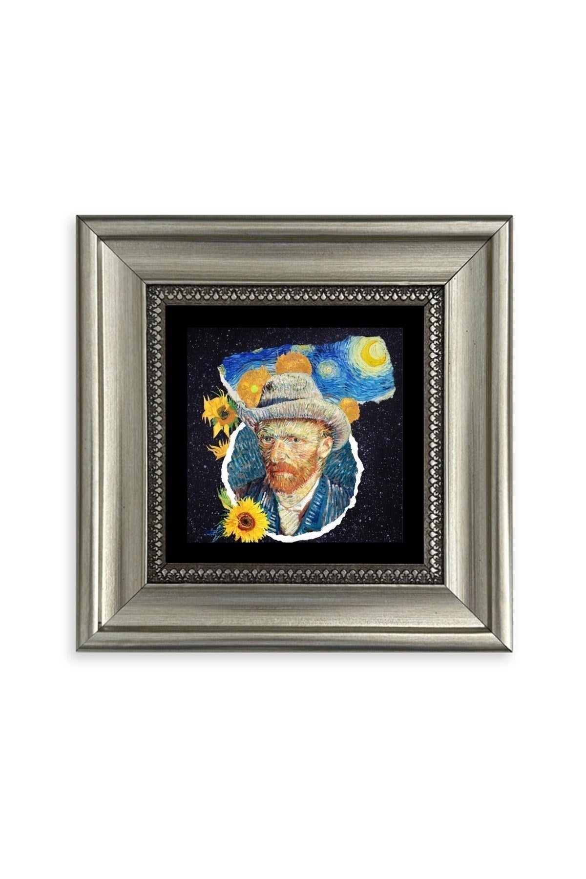 Van Gogh Çerçeveli Taş Tablo 20 cm