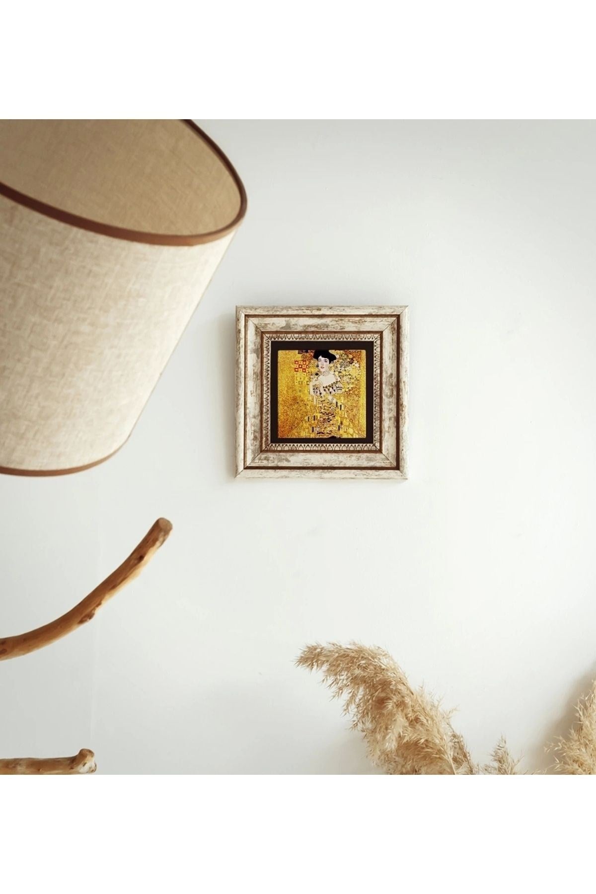 Gustav Klimt Çerçeveli Taş Tablo , Çerçeveli Taş Duvar Dekoru 20 cm