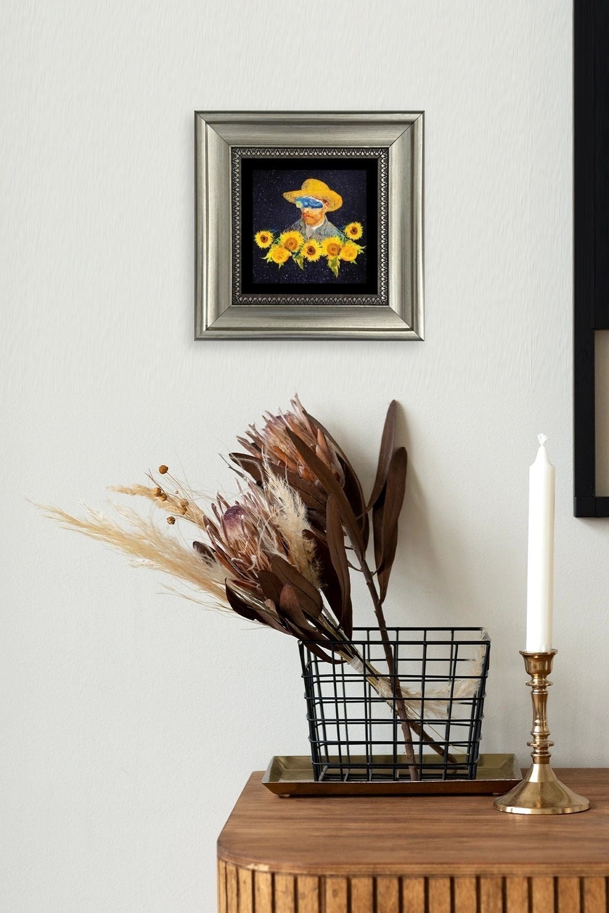 Van Gogh Çerçeveli Taş Tablo 20 cm