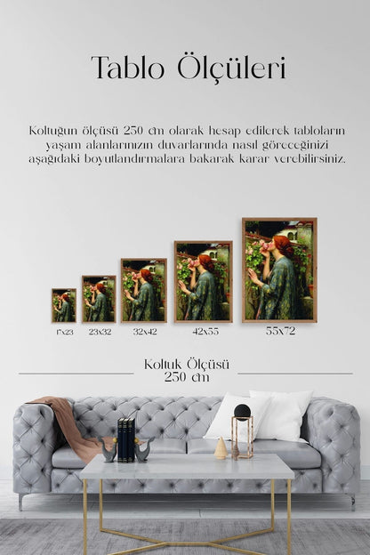 Kadın Ahşap Çerçeveli Tablo 30 x 42