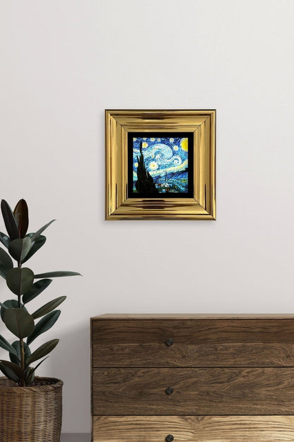 Van Gogh Çerçeveli Taş Tablo 20 cm