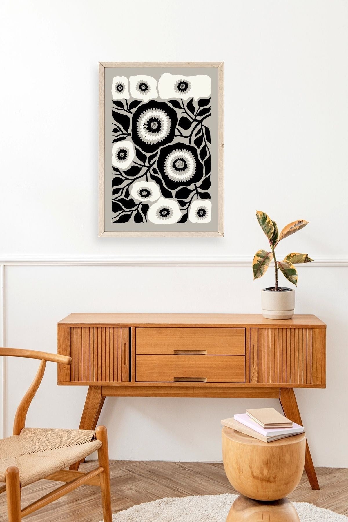 Çiçek Ahşap Çerçeveli Tablo 30 x 42