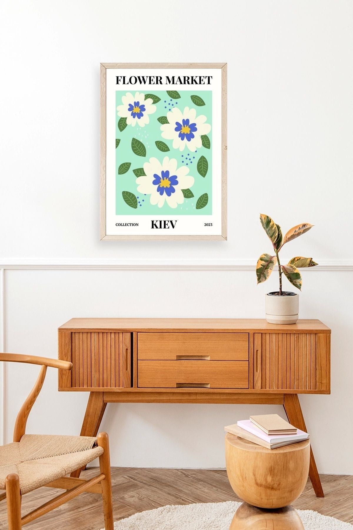 Çiçek Ahşap Çerçeveli Tablo 23 x 30