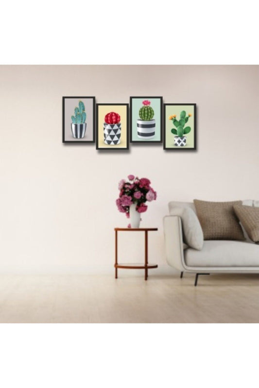 4 Parça Çerçeve Görünümlü Mdf Tablo