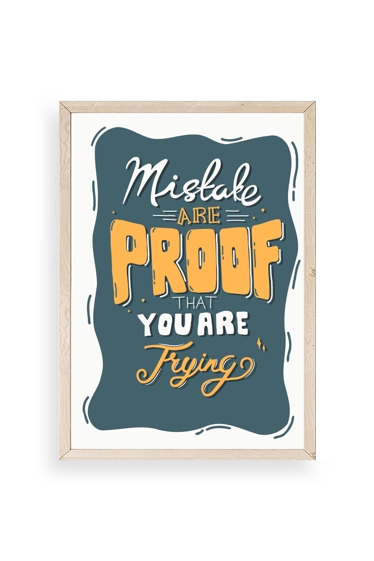 Motto Ahşap Çerçeveli Tablo 50 x 70