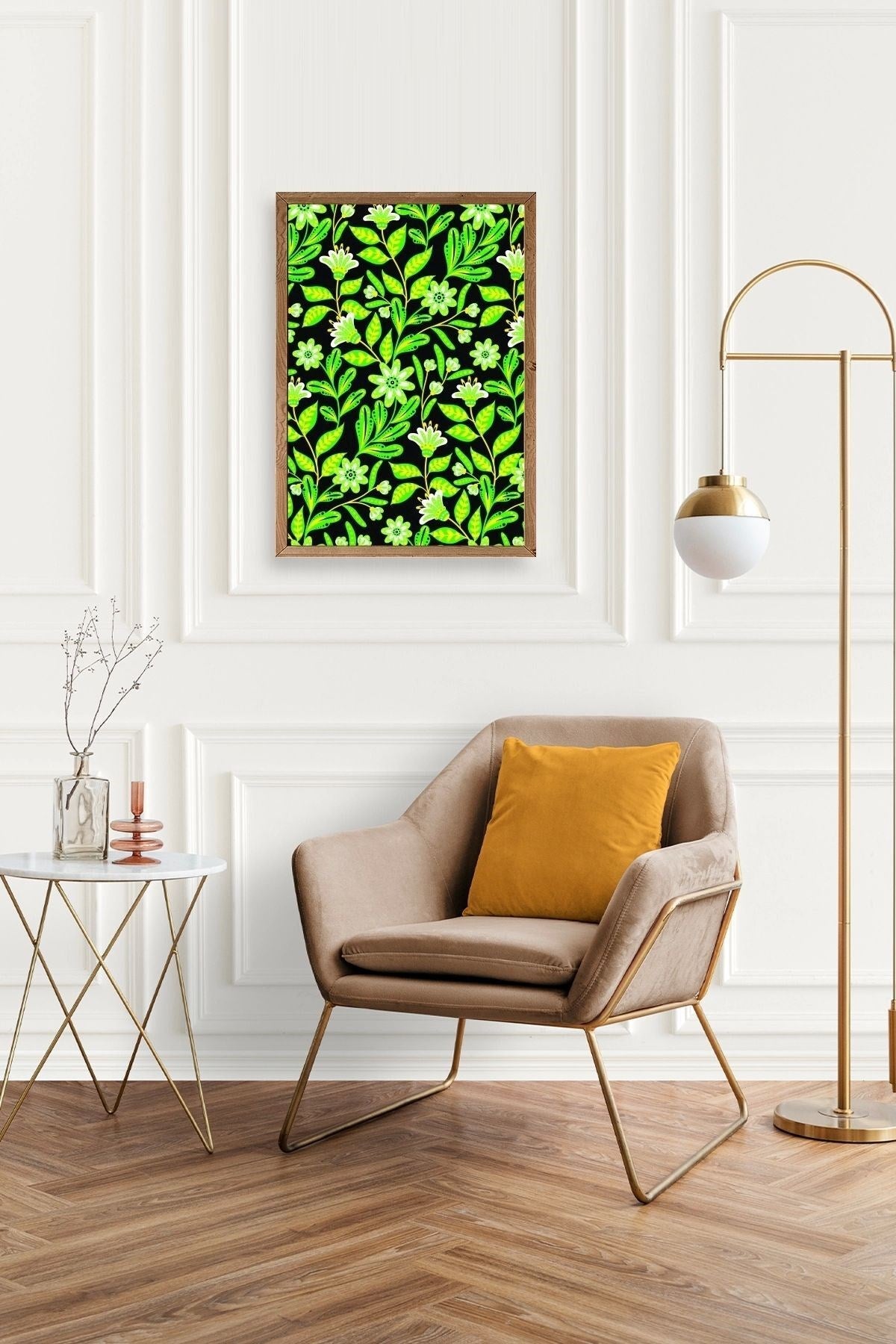 Yapraklar Ahşap Çerçeveli Tablo 50 x 70