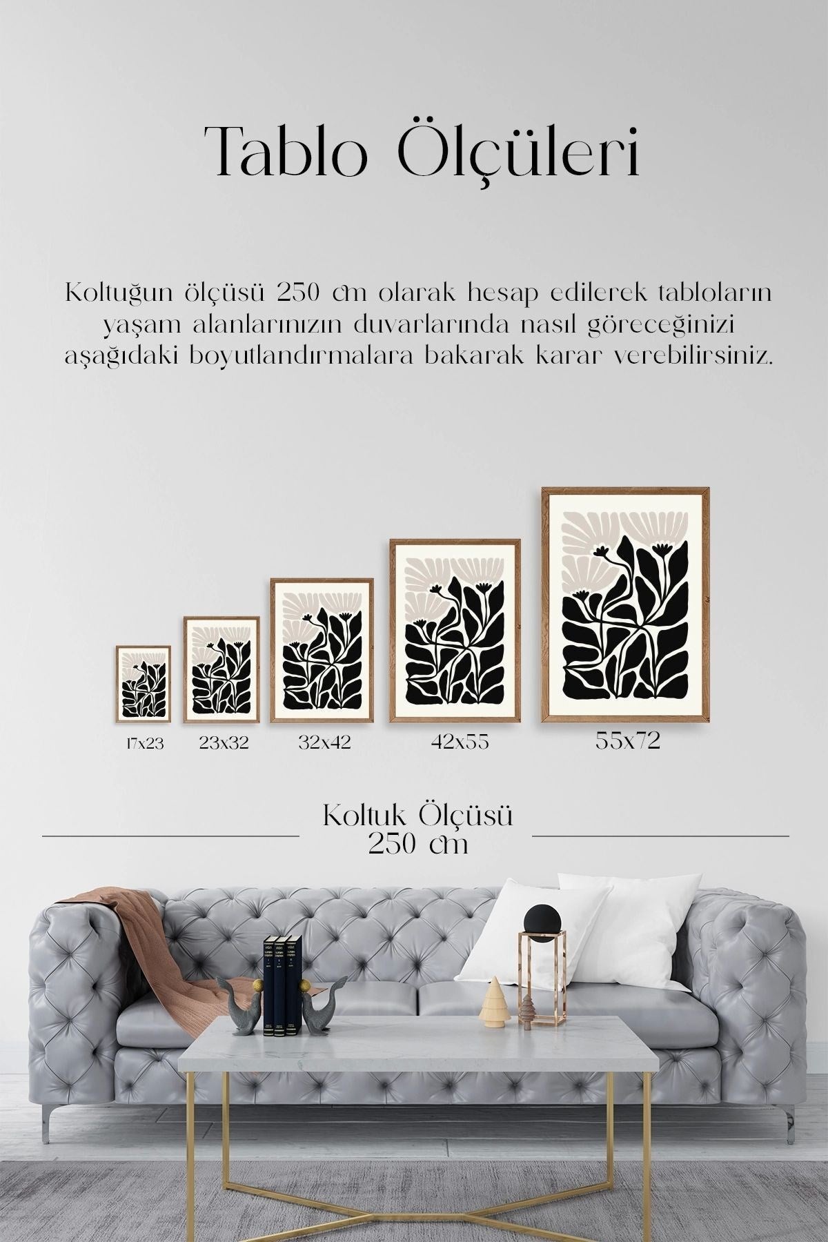 Çiçek Ahşap Çerçeveli Tablo 50 x 70