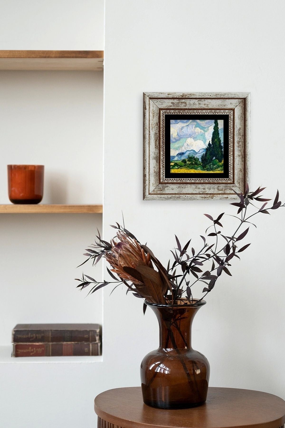 Van Gogh Çerçeveli Taş Tablo 20 cm